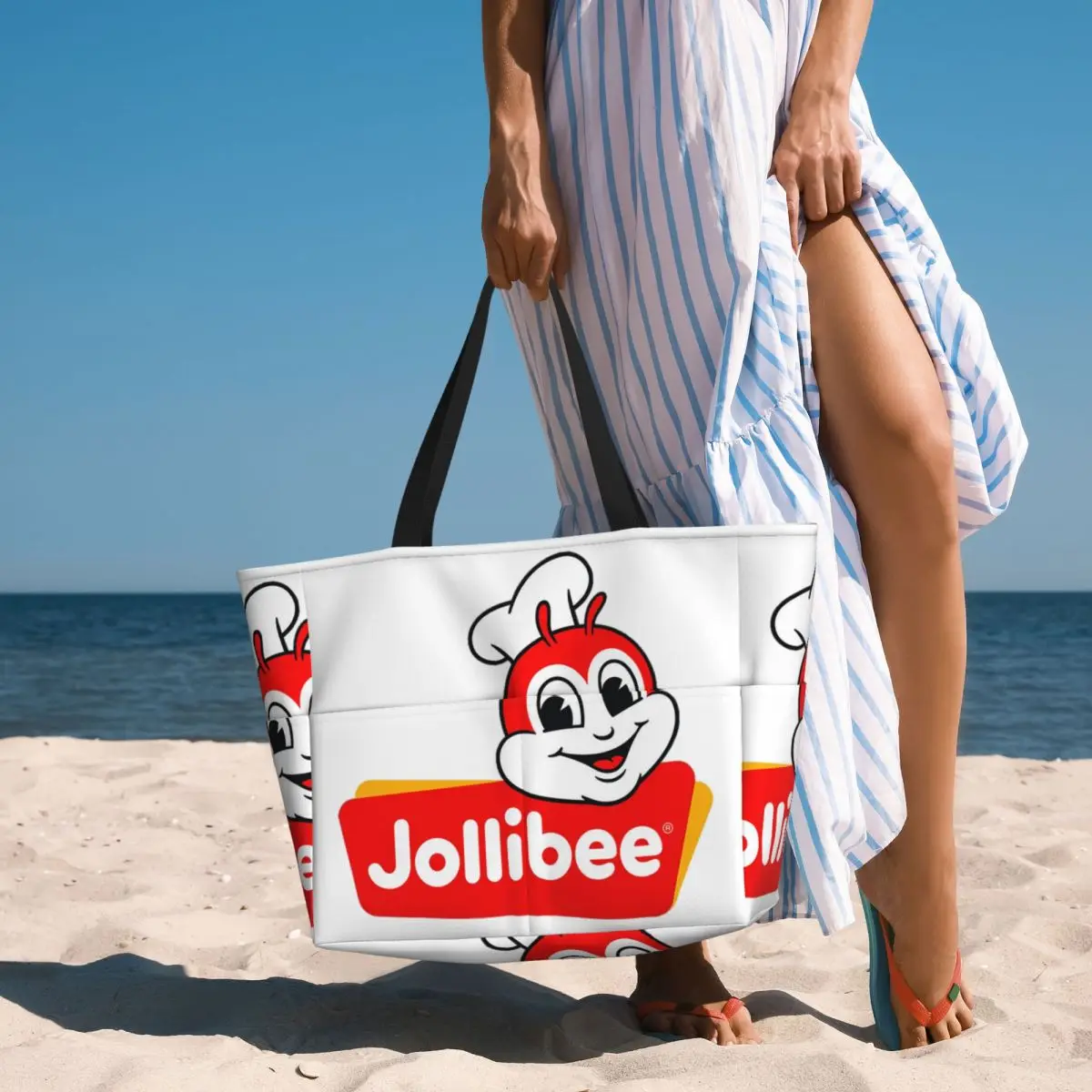 

Сумка-тоут Jollibee Face Beach, спортивная сумка для спортзала и йоги, большая сумка-тоут, женская дорожная сумка, сумка для фитнеса