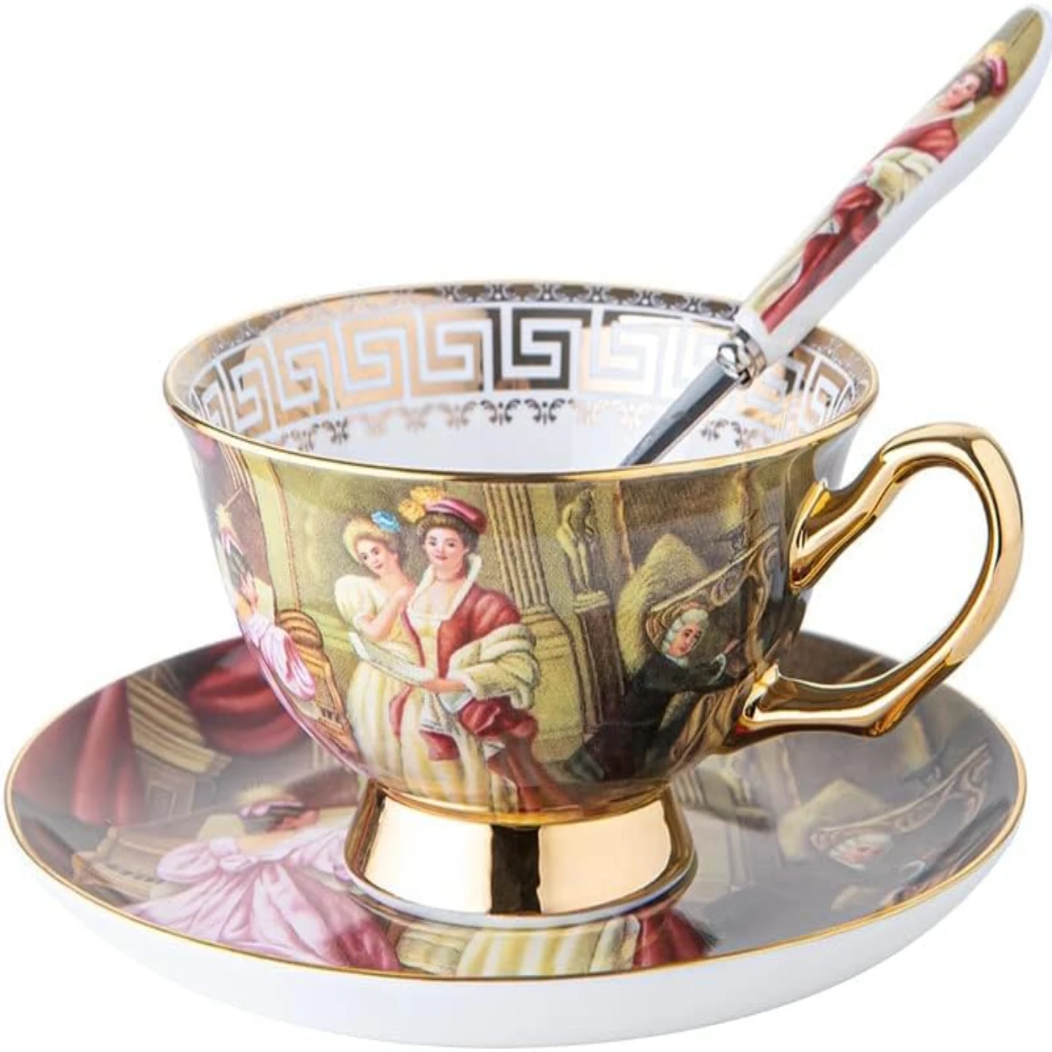 Exquisite and elegant porcelain tea cup and saucer set - beautifully crafted, versatile and stylish, ideal for coffee mugs, afte