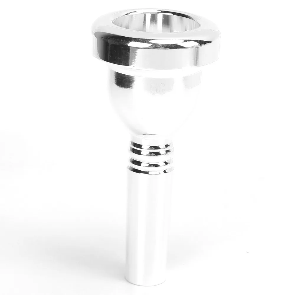 Metal Euphonium Mouthpiece 5G 12.7mm(0.50in) Shank Diameter Silver Trombone Mouthpiece Wind Instrument Mouthpiece