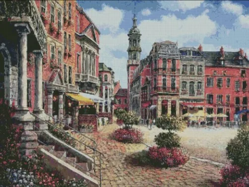 

Городской пейзаж, улица 14CT, 18CT, 16CT, без печати, высокое качество, наборы для вышивки крестом, искусство вышивки, сделай сам, рукоделие ручной работы, домашний декор