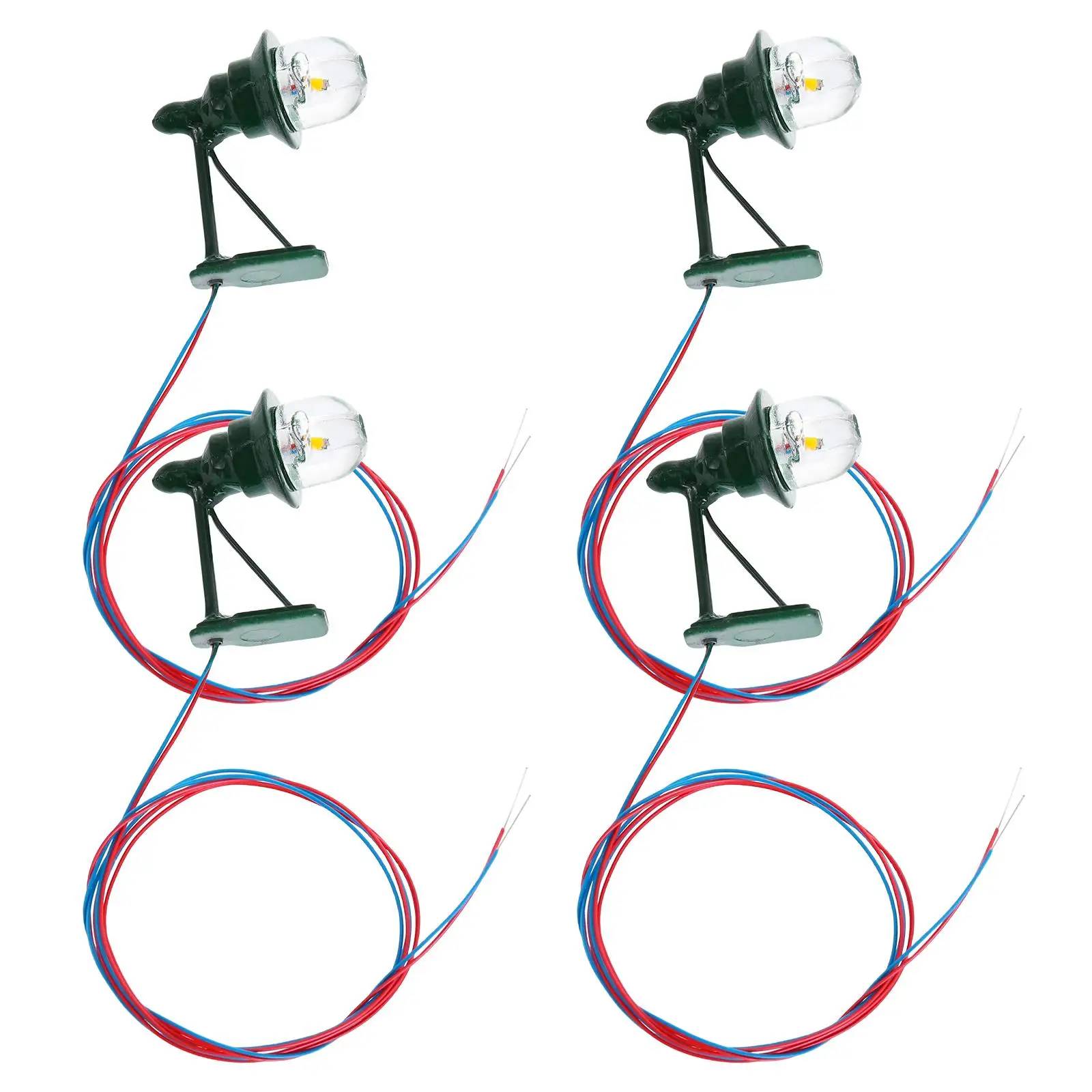 

4 PCS LED Dollhouse Wall Light outside Lamps for Tiny Lights Operated Abs Miniature Garden Decor
