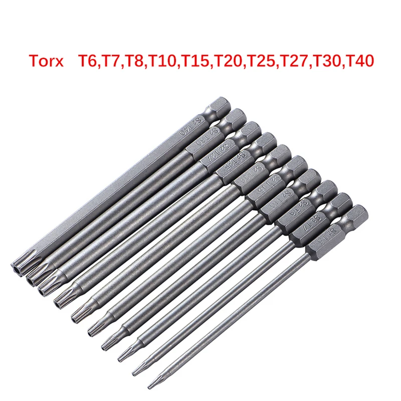10PCS Magnetic Screwdriver Bits 1/4' Hex Driver Tamper Proof Security Torx Screw Driver High Quality Power Tool Accessories