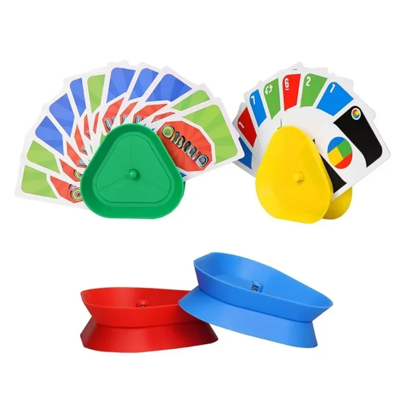 Suporte para cartas de jogo em forma de triângulo, 4 unidades, pessoa preguiçosa, assento de pôquer, cartas de jogo de tabuleiro, suporte para crianças e idosos, libere suas mãos