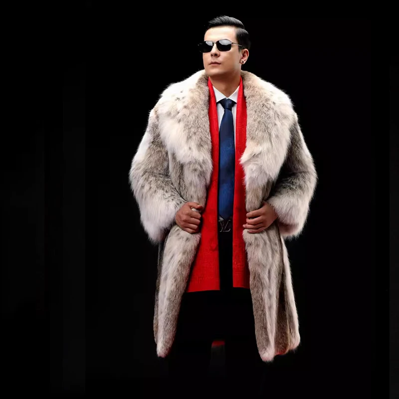 Men's Luxury Lynx Fur Winter Coat