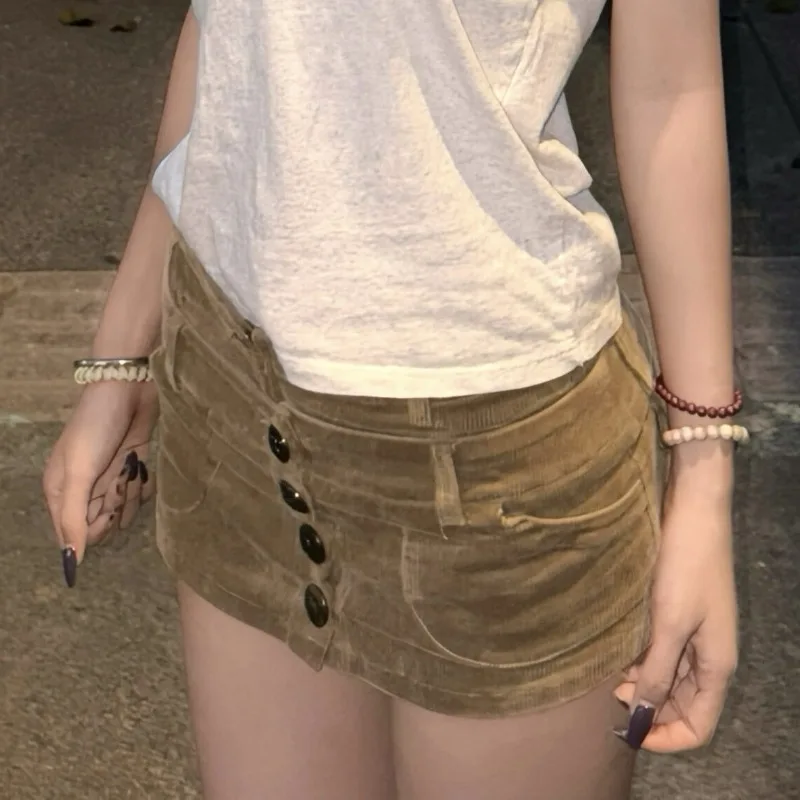 New Autumn Winter Fashion Fragrance Short Skirts Y2k Aesthetic Pactwork Fake Two Piece Bottoms Spice Women Harajuku Punk Skirt