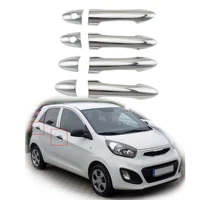 Manija de puerta cromada para Kia Picanto Morning, accesorios cromados de 8 piezas, cubierta de cuenco, estilo pasta embellecedora, 2011, 2012, 2013, 2014, 2015