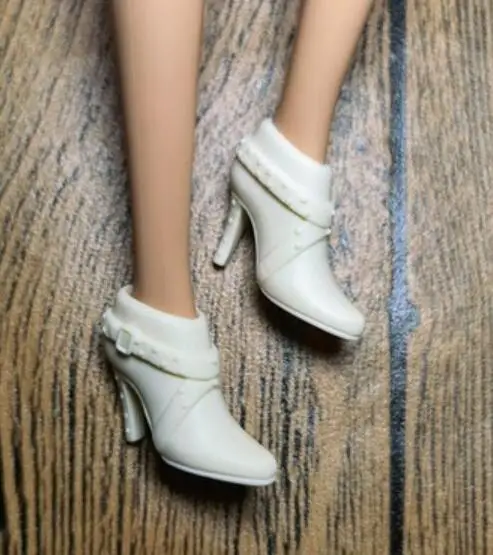 High Heels Puppe flache Füße Schuhe weiße Stiefel Geschenke Zubehör für Ihre 1/6 Barb Puppen TpQ88 – Detail 23