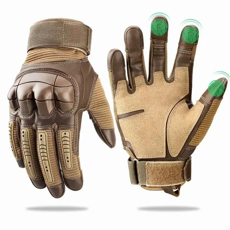 

Тактические перчатки с сенсорным экраном, страйкбол, пейнтбол, перчатки с полным пальцем, охота, пеший туризм, велоспорт, мужские боевые варежки из искусственной кожи