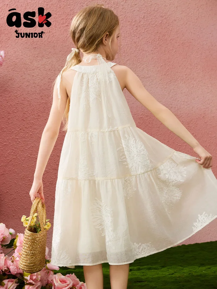 فستان صيفي بتصميم حمالة زهور ثلاثي الأبعاد للفتيات من ASK Junior Tween #2