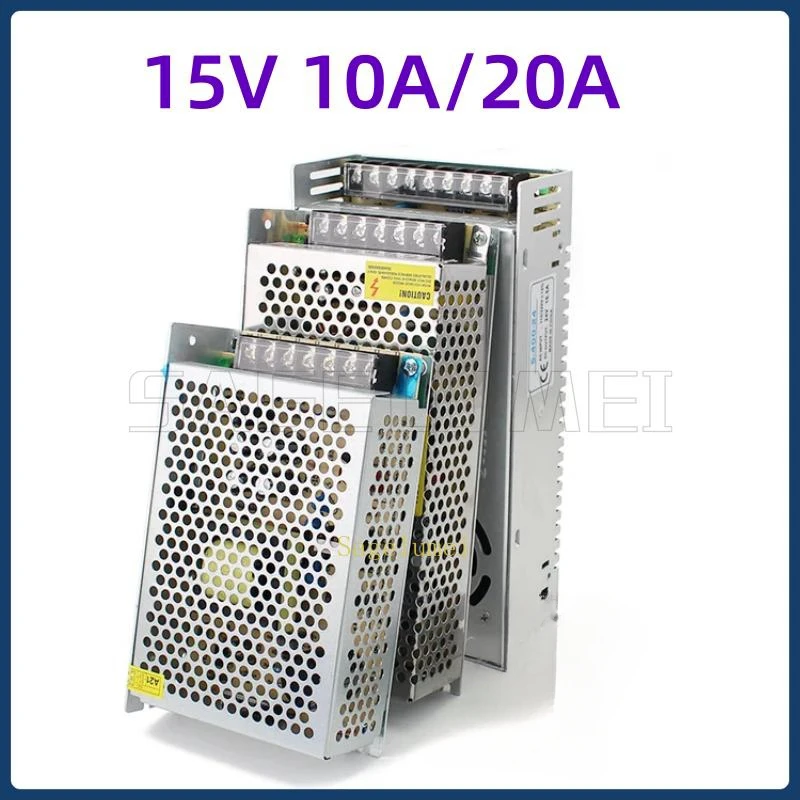 Nowy przełącznik transformatorów oświetleniowych AC110V / 220V do DC15V 10A 20A 150W 300W Sterownik do zasilacza lampy LED Strip Light