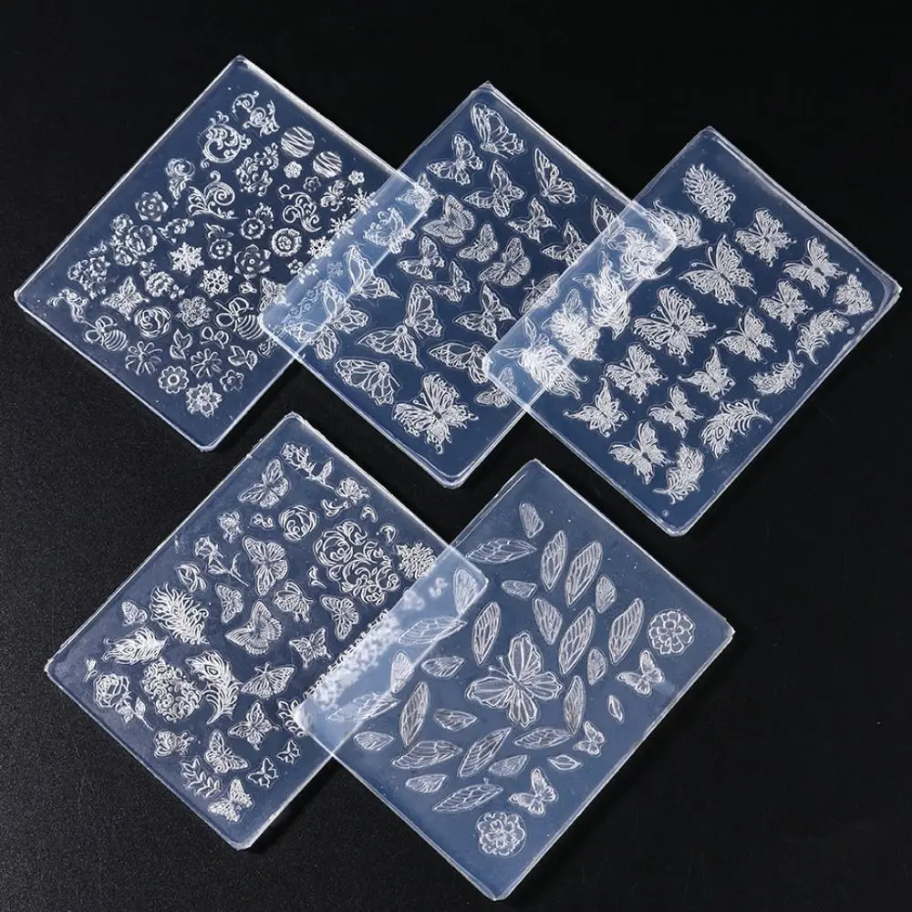 Hot 3D Nails Art Silicone Mold Pad Winter Sweater Butterfly Relief Mould DIY Snowflake Nail Carving Manicure Tool for nail diy