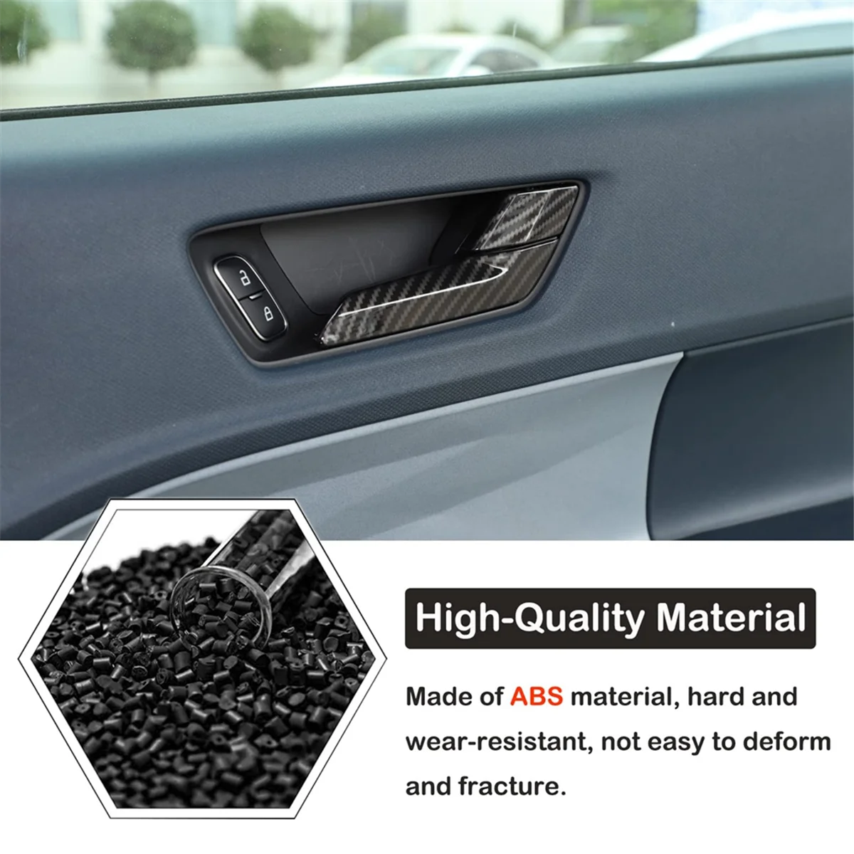 مقبض باب السيارة الداخلي ، تشذيب لإطار فورد مافريك ، أو ، غطاء مقبض الباب الخلفي الأمامي ، إكسسوارات من ألياف الكربون ABS