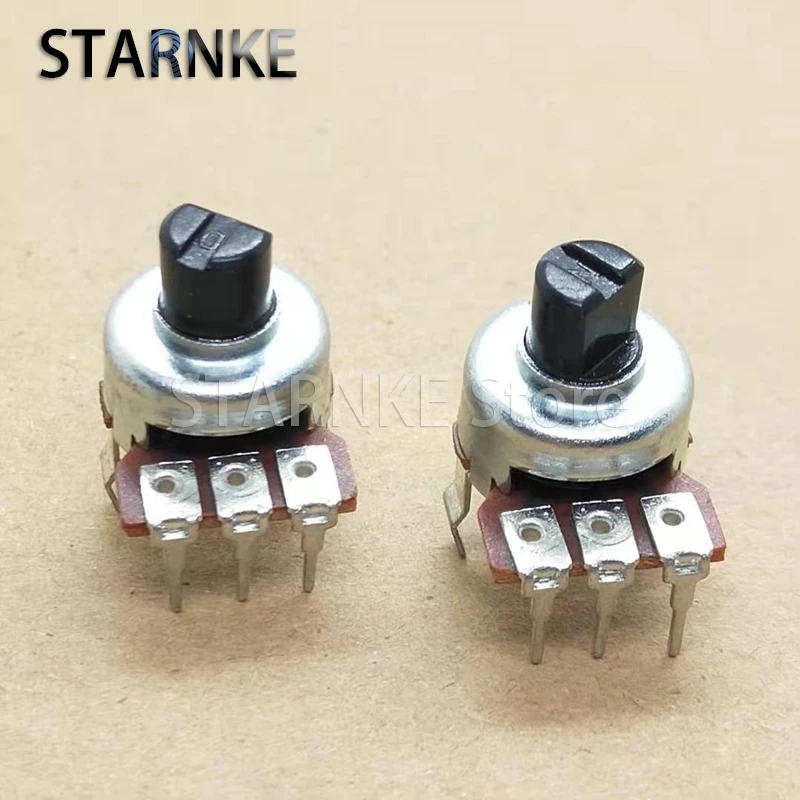 10PCS 121 Type Single 3Pins Potentiometer B5K Amplifier / Audio /DVD Volume Adjustment Potentiometer Handle Length 5MM