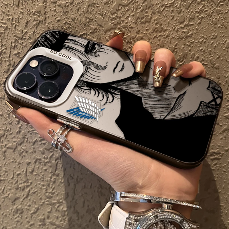 إرين ييغر هجوم على تيتان آيفون 16E SE4 16 15 14 13 12 11 برو ماكس XS X XR 8 7 Plus SE 2020 غطاء غير لامع مقاوم للصدمات