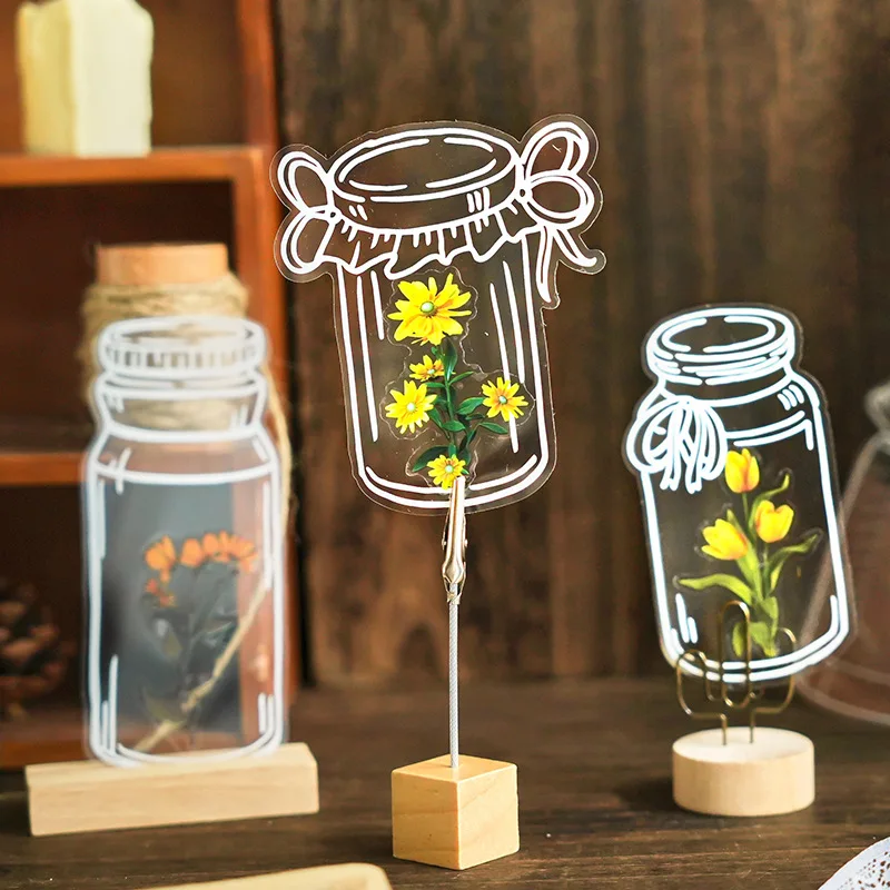 30 pcs Clear glass bottle PET Sticker Decorative collage Scrapbooking Diary Album Stationery Adhesive Labels Stickers