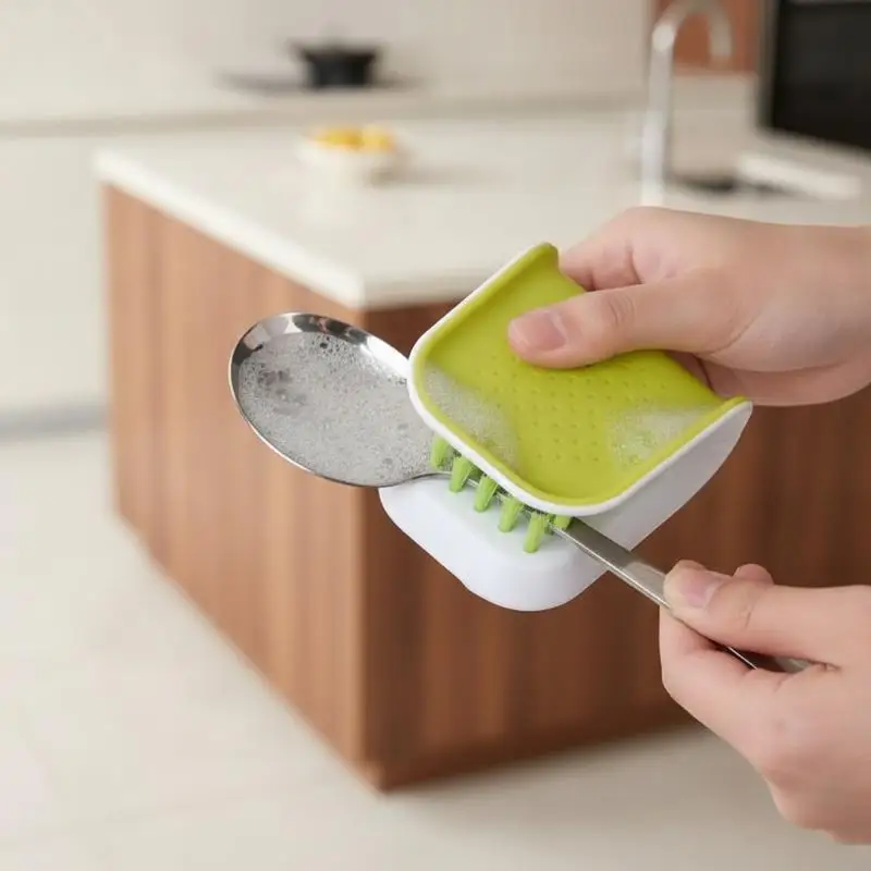 U Shaped Hard Bristle Double Sided Brush Foldable Handheld Cleaning Brush for Car Seat Belt Door Gap Kitchen