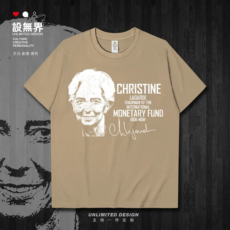 Celebridad Christine Lagarde Francia abogado Presidente ministro Presidente sincronizado natación ropa camiseta hombres algodón 01