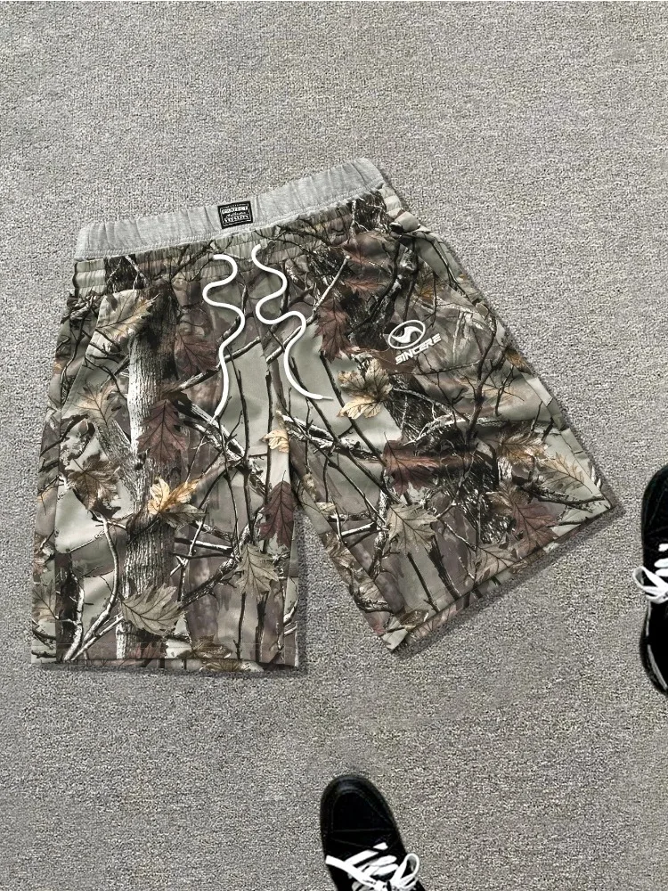 Summer Trendy Men's Simple America Fashion Casual Everyday Shorts Quick Dry Flexible Oversized Printed Moto Beach Shorts