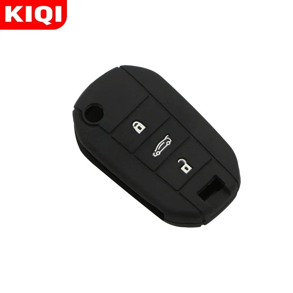 3 Buttons Silicone Car Key Case Holder for Peugeot 3008 208 308 508 408 2008 Red Black Protector Cover Holder Skin Accessories