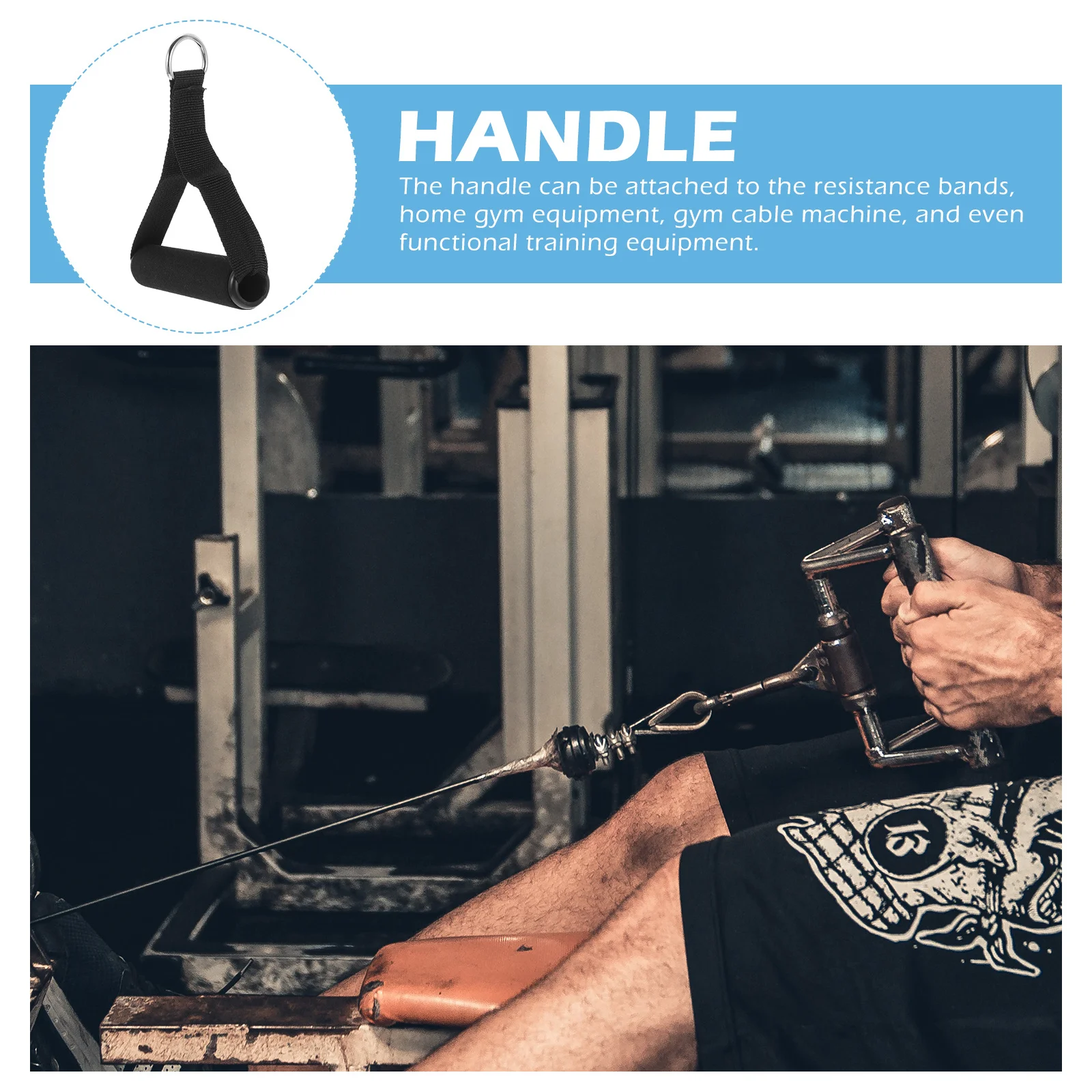 

1Set Resistance Band Handles Yoga Fitness Accessories Comfortable Exercise Handle Grip Lightweight Durable Indoor Workout