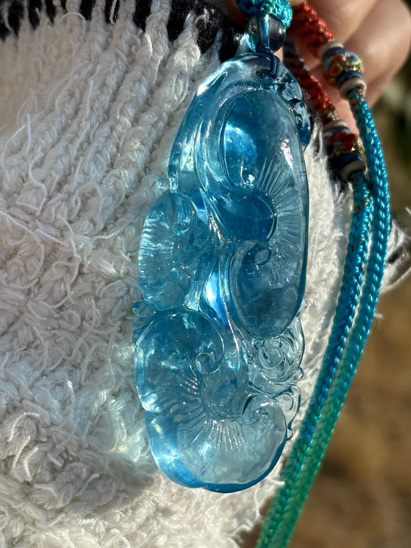 

Natural Blue Aquamarine Pendant 68x29.5x11.5mm Blue Aquamarine Brazil 18K Gold Women Fashion Jewelry AAAAAA