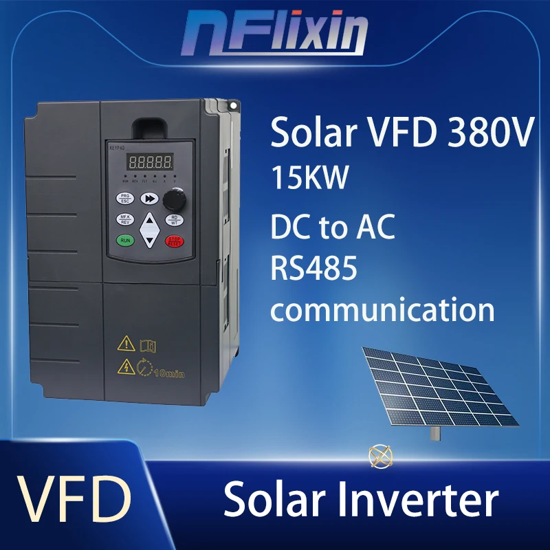 Solar Water Pump Inverter 380V 15-132kw Solar VFD Drive DC 400V-800V to AC 3P 380V MPPT Solar Inverter without Battery