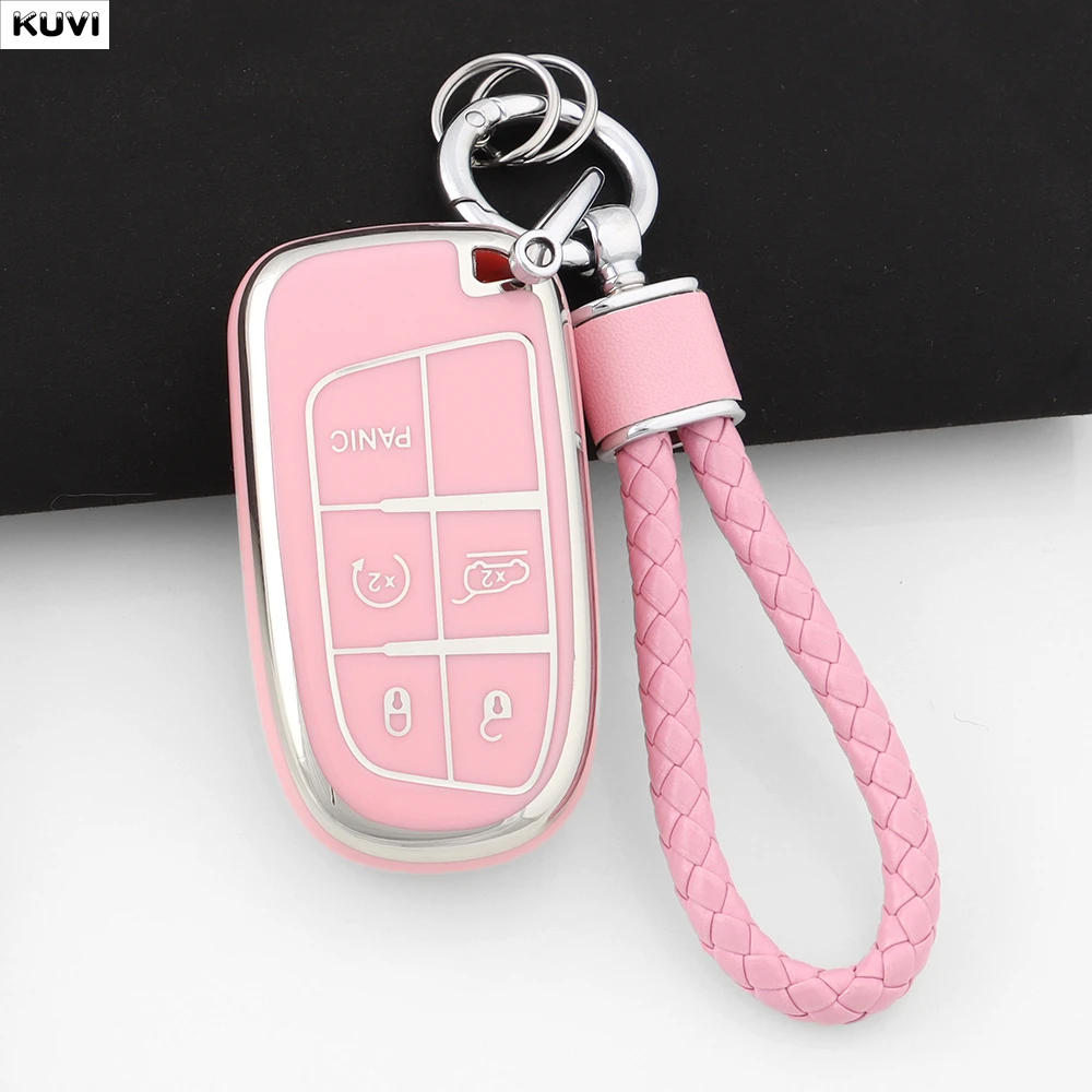 TPU-Autoschlüsselhülle für Fiat, Jeep Renegade, Grand Cherokee, Dodge und Ram – Autozubehör