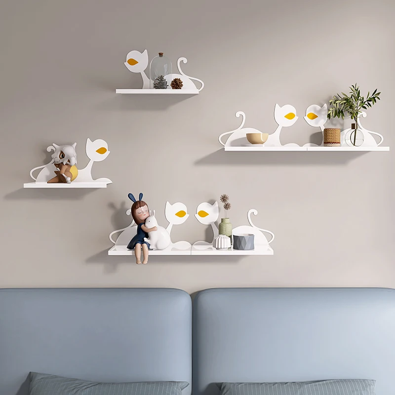 Creative cartoon wall mounted shelves, wall mounted storage, bedroom wall shelves, bookshelves, minimalist