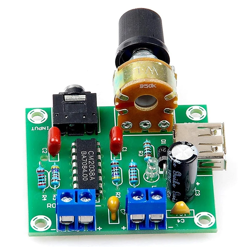 Mini Power Amplifier Board 5W+5W Hifi Two-Channel PM CM2038 5V USB Supply Power Audio Amplifier