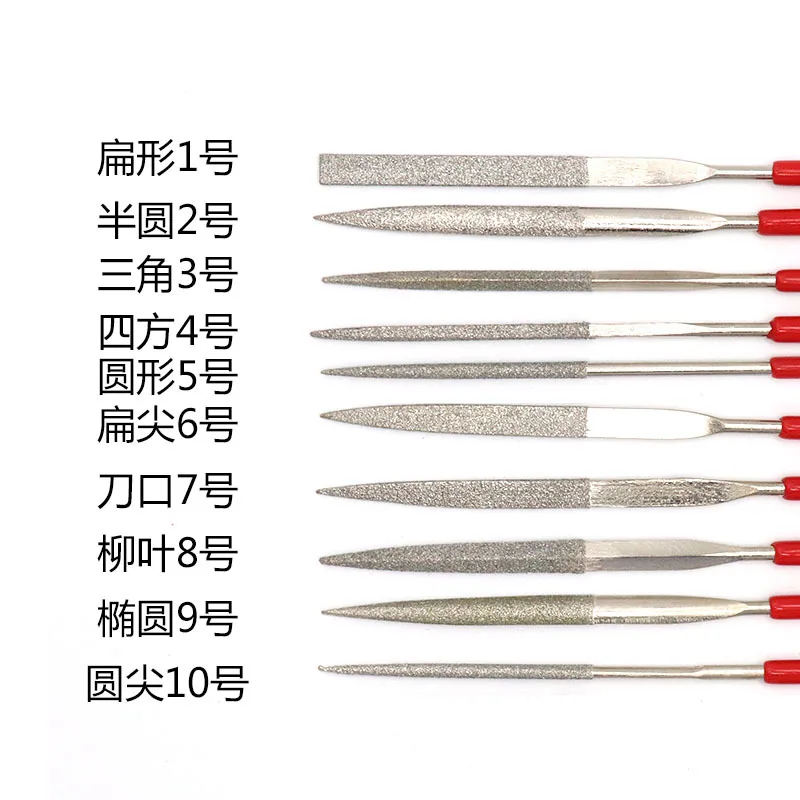 Diamond shaping files; various styles of jade polishing files; diamond file sets; jewellery electroplating polishing tools