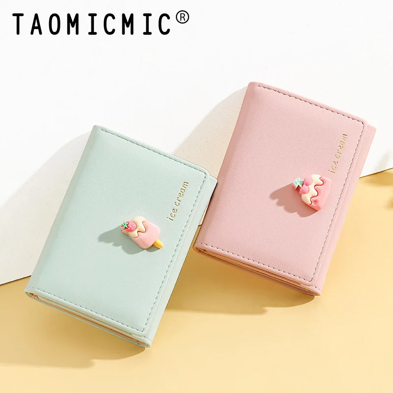 

Кожаный короткий женский кошелек с милым мультяшным рисунком, чехол для карт с несколькими слотами, студенческая сумка для удостоверения личности для женщин Billeteras Cartera Mujer Monedero