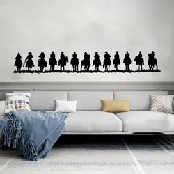 Large Western Cowboy Wall Sticker Bedroom Playroom Rustic Country House Grass Farmhouse Wall Decal Living Room Vinyl Home Decor