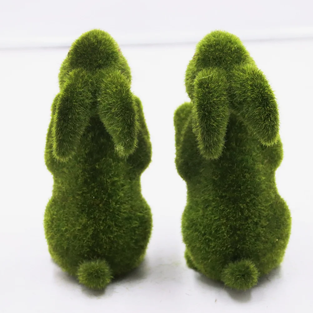 

Bunny Ornament Wedding Decor Home Artificial Small Rabbit Figurines Flocking Birthday Decorations