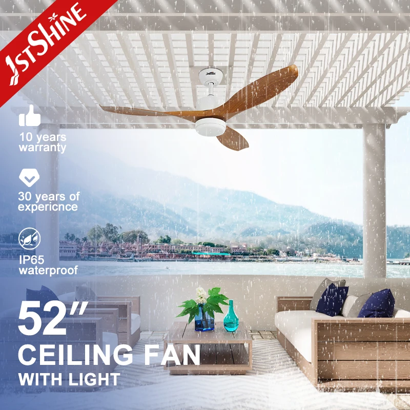 1stshine LED Ceiling Fan IP65 Waterproof Three ABS Blades Smart  Remote Ceiling Fan with LED Light