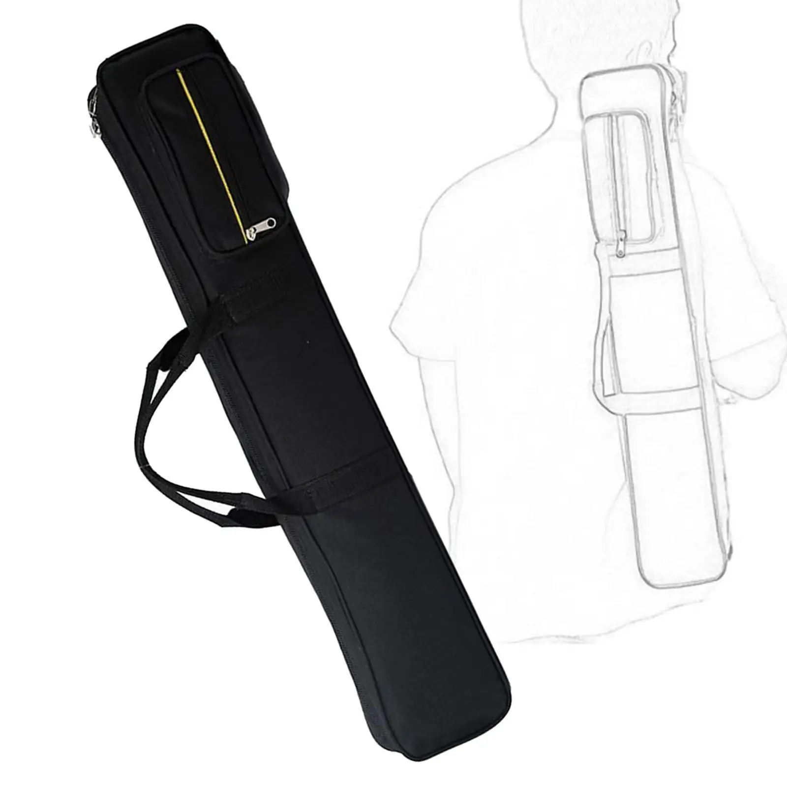 

Billiard Accessories Cue Bag 7 Slot Oxford Cloth Carrying Container with Divider and Strap for Pool Cues Protection for Clubs