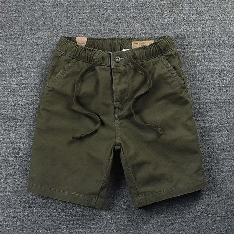 Summer Elastic Waist Casual Shorts 2024 Summer New Men's Solid Color Shorts Korean Edition Trendy Men's Lacing outdoors  Pants