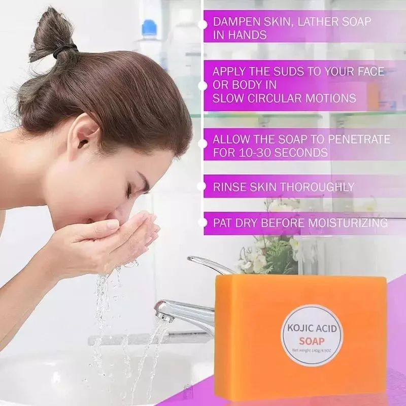 Remove Melanin Kojic Acid Soap Exfoliating Moisturizing Brightening Skin Tone Lifting Skin Firming Handmade Kojic Acid Soap