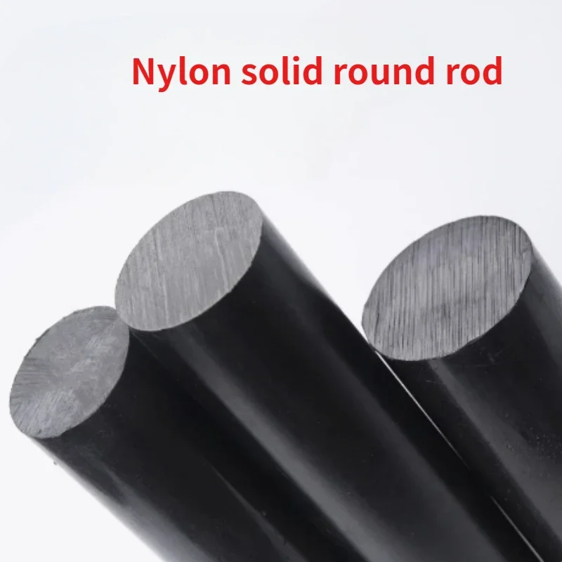 1-12pcs Diameter 3/4/5/6/8/10/12/15/20/25/30/35/40mm Black PA6 Pure Nylon Rods Plastic Bar for CNC Machining Length 500mm