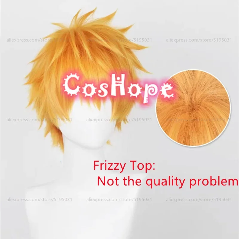 Kurosaki ichigo peruca cosplay kunigami rensuke peruca 30cm peruca laranja cosplay anime perucas sintéticas resistentes ao calor