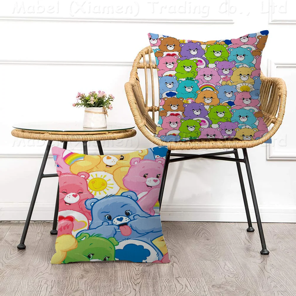 CARE BEARS Pillow Cushion Cover Pillowcase Living Room Sofa Home Decor Customized