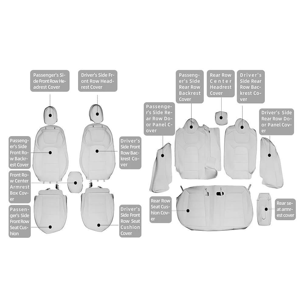 Set completo coprisedile adatto per Tesla Model 3 Highland 2024, coprisedili interni per auto accessori avanzati per sedili in pelle impermeabile