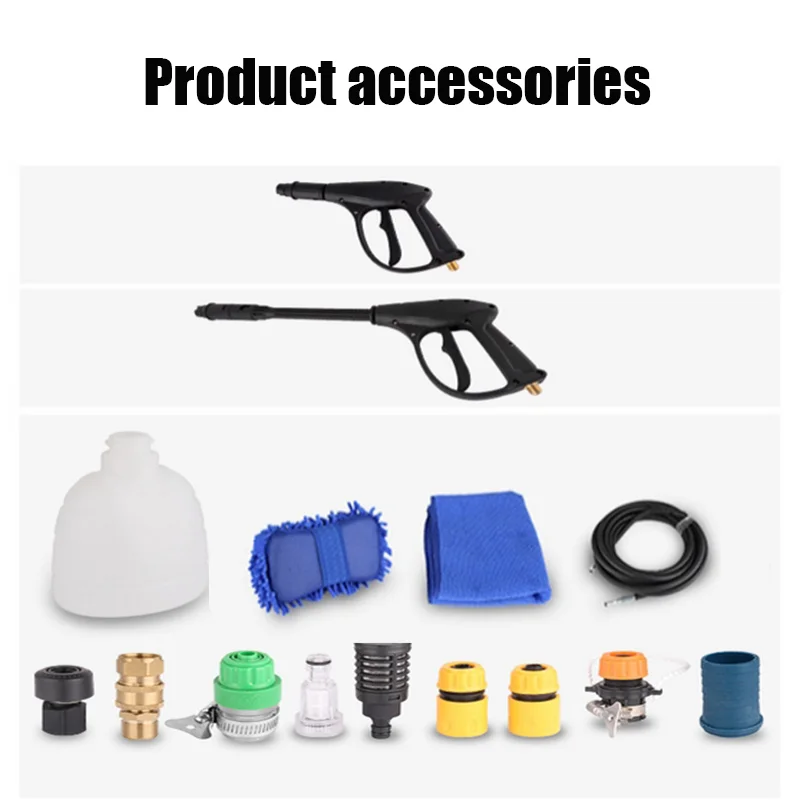 High Power 1800W Car Wash Machine High Pressure 220V Small Portable Cleaning Machine Car Washer Water Gun Water Pump