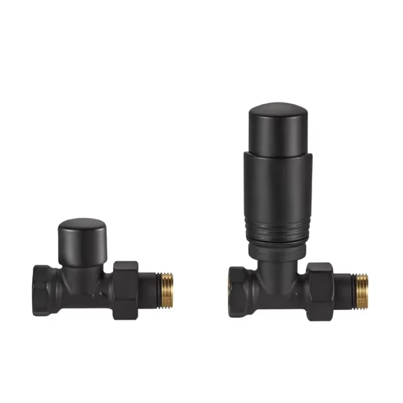 Brass Manual Thermostat Radiator Valve TRV Set Brass Straight Chrome for Hvac Heating Radiator BJ12001