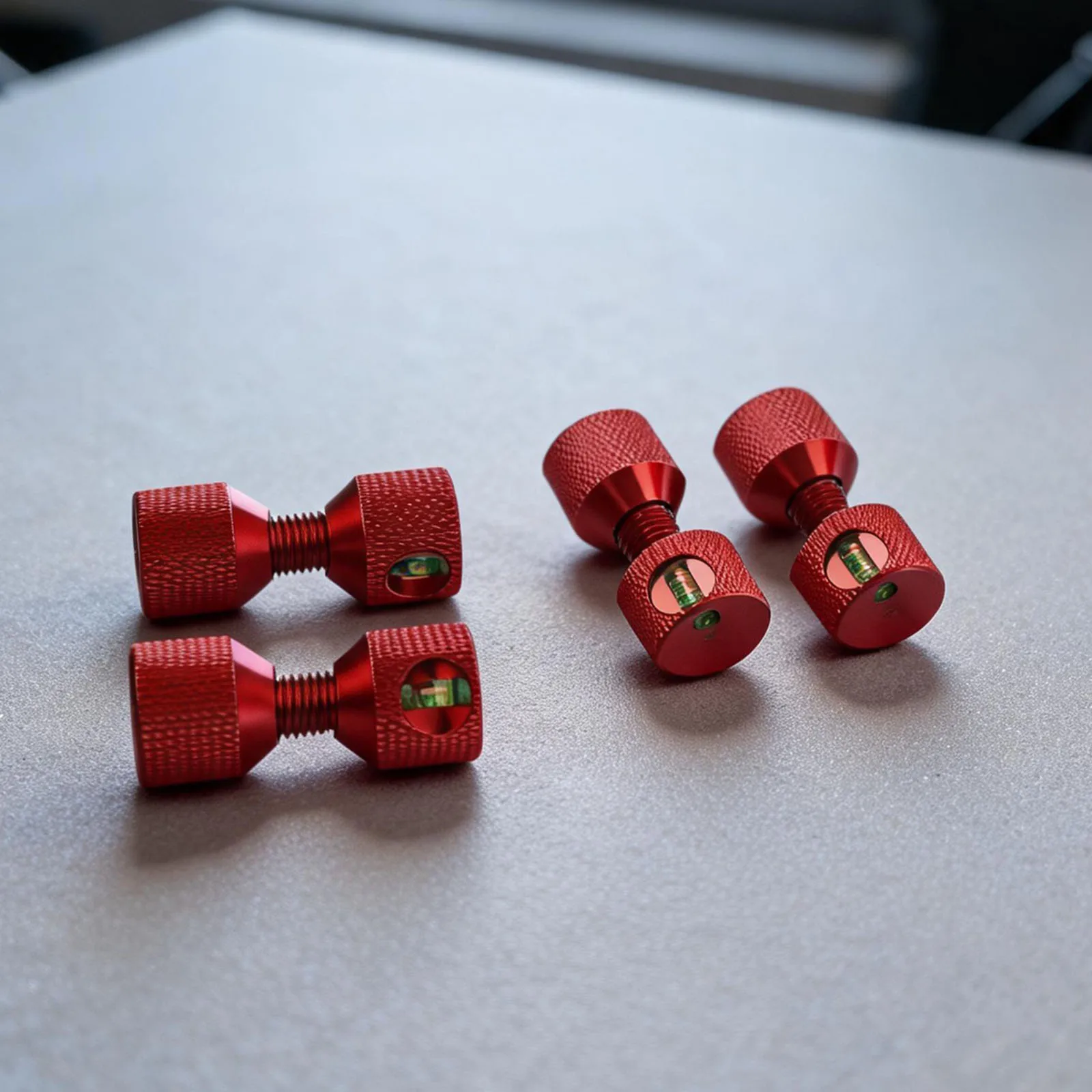 4 Pcs Aluminum Dual Hole Flange Alignment Pins With Built-in Level For 1.5 Inch 150LB Pipe Fitting Installation Tools Red