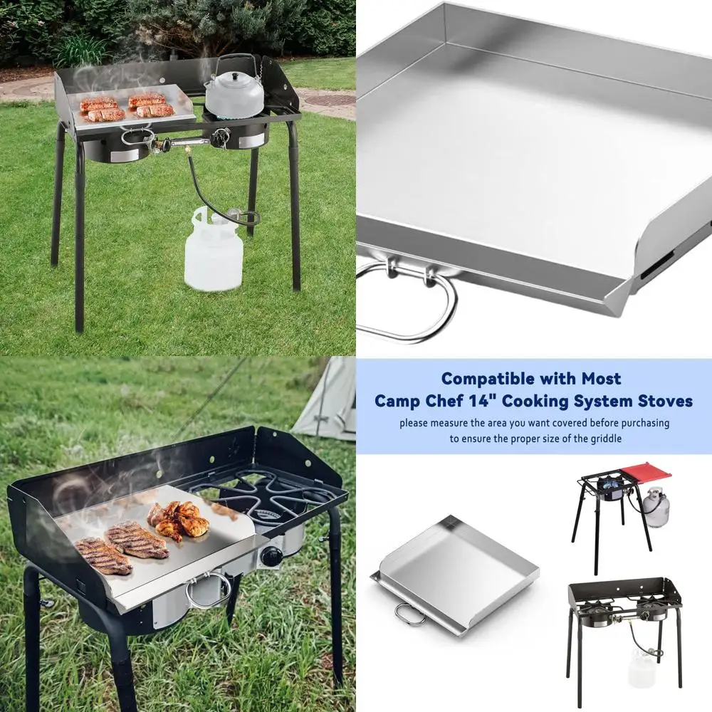 

Универсальная сковорода для жарки 14x16 для одинарных/двойных конфорок, идеально подходит для кемпинга и задних дверей, совместима с большинством 14 приготовления пищи S