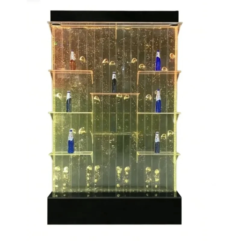 

Acrylic Room Divider Partition - Multifunctional Transparent Wall Shelf Wine Cabinet Storage Organizer for Living Room Home Deco