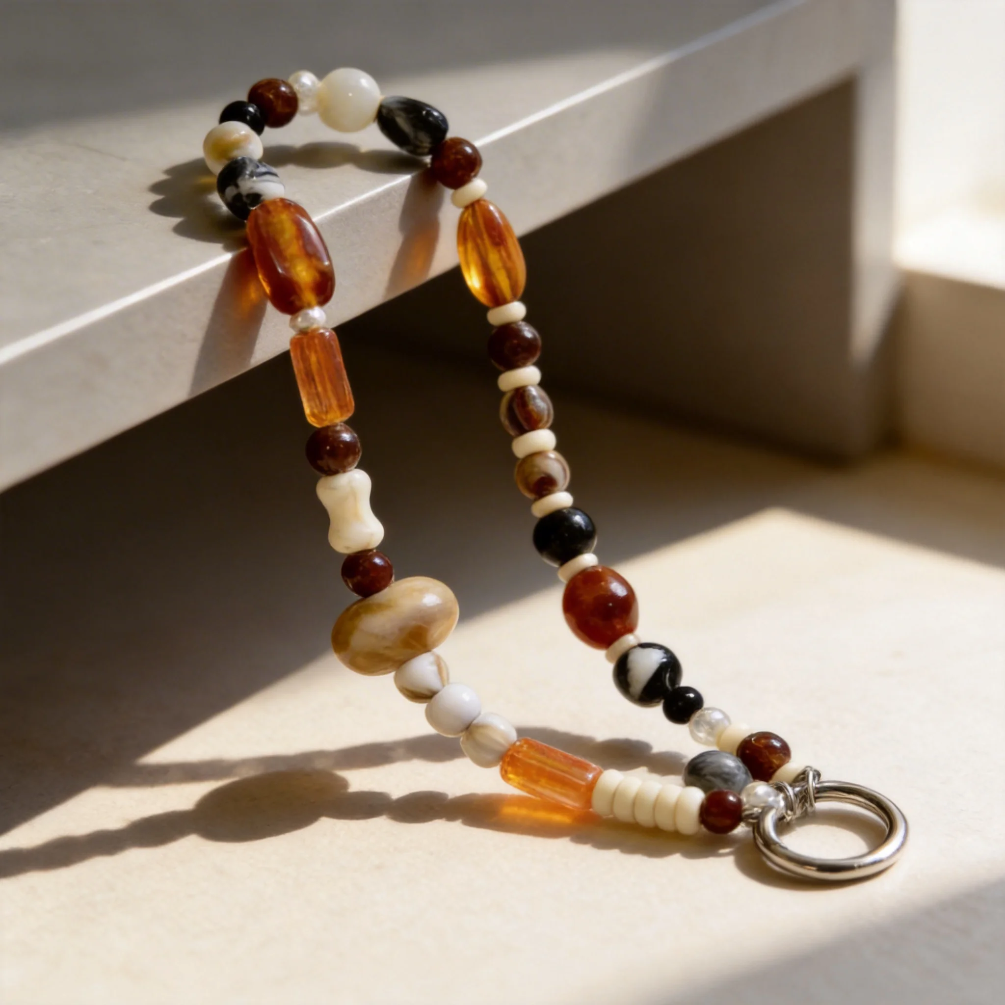 Vintage Amber Phone Handmade Pendant Phone Chain CCD Camera Strap Beaded Keychain Bag Charm Kawaii Gift