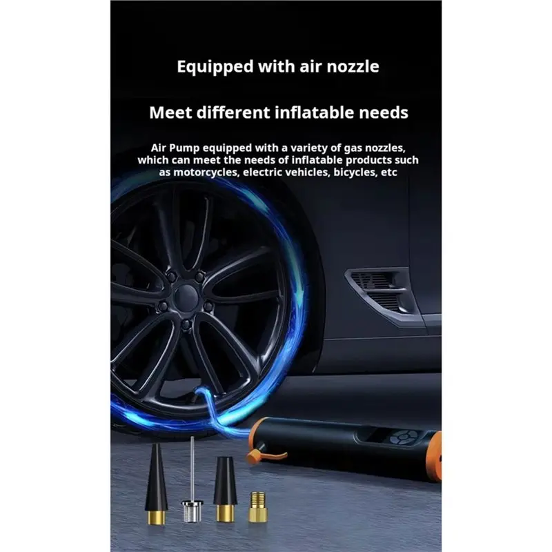 N26R-Digital Tire Inflator Portable Air Compressor 3000Mah Battery With Emergency Hammer& LED Light Car Auto Emergency Tool