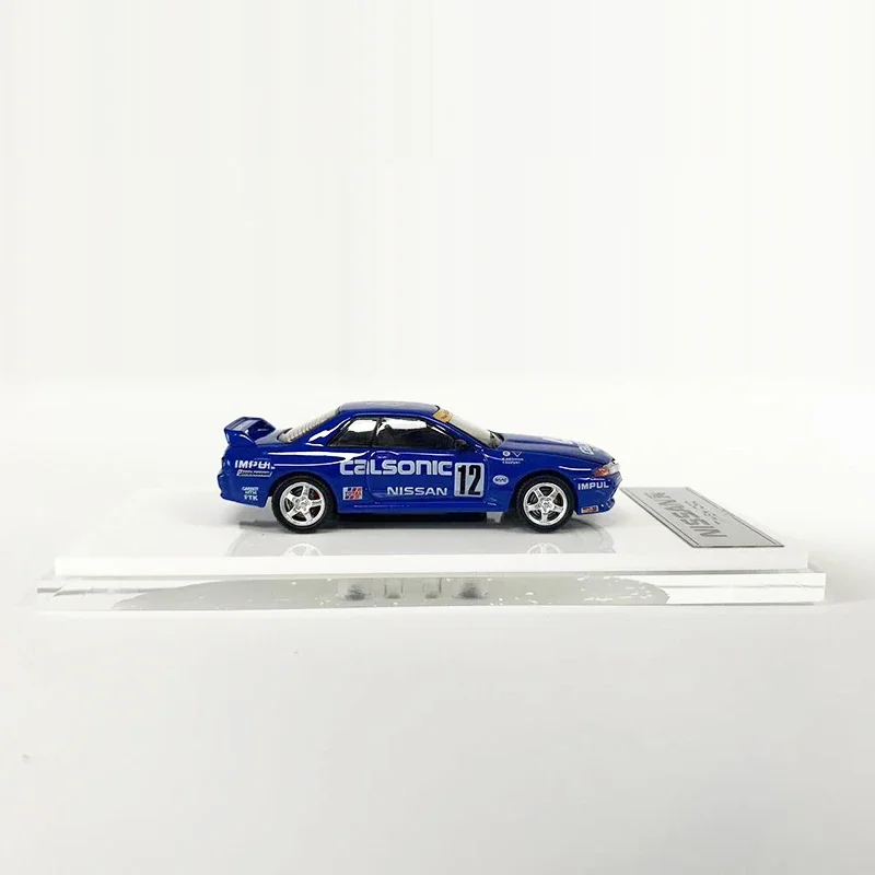 Time Micro-modelo de coche GTR R32, vehículo fundido a presión de aleación, capó abierto, Colección, 1:64