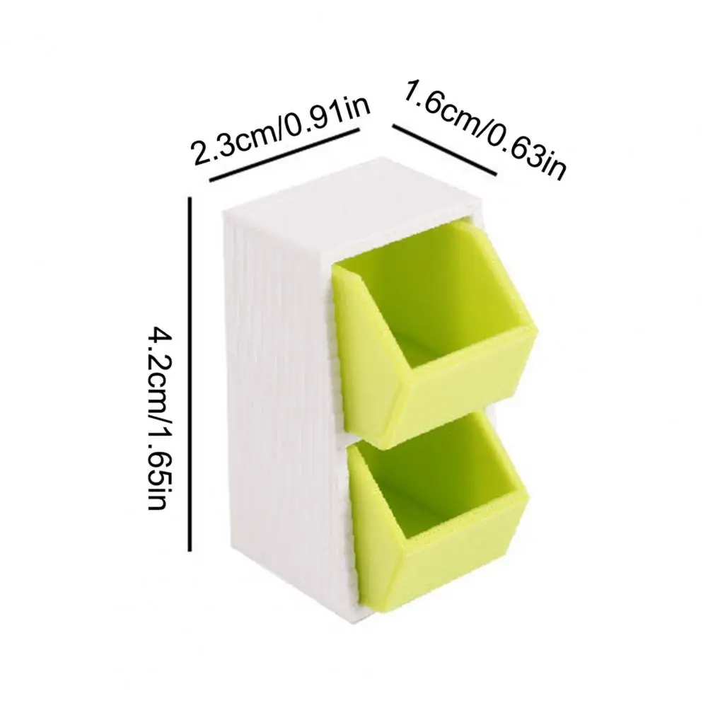 Compact Drawer Organizer 1 12 Scale Miniature Slanted Storage Box Tiny Double Drawer Organizer Dollhouse Bedroom Desk for Mini